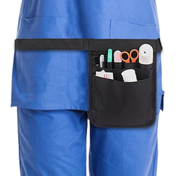 Nursing Fanny Pack-väska med fickor för vårdutrustning Sjuksköterskebältesväska Nurse Health Care Tool bältesväska black