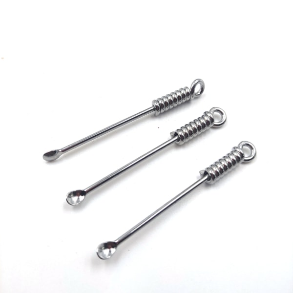 Tiny Spoon Mini Spoon Micro Powder Scoop Tiny Scooper Nyckelringhänge för glimmer Örtkryddor Glitter silver