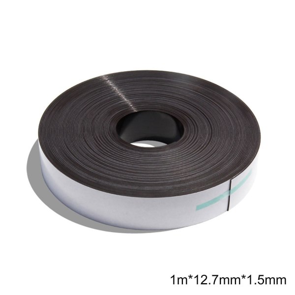 Stark självhäftande magnettejp Flexibel magnettejp Avdragsgill för hantverk 1000x12,7x1,5 mm svart