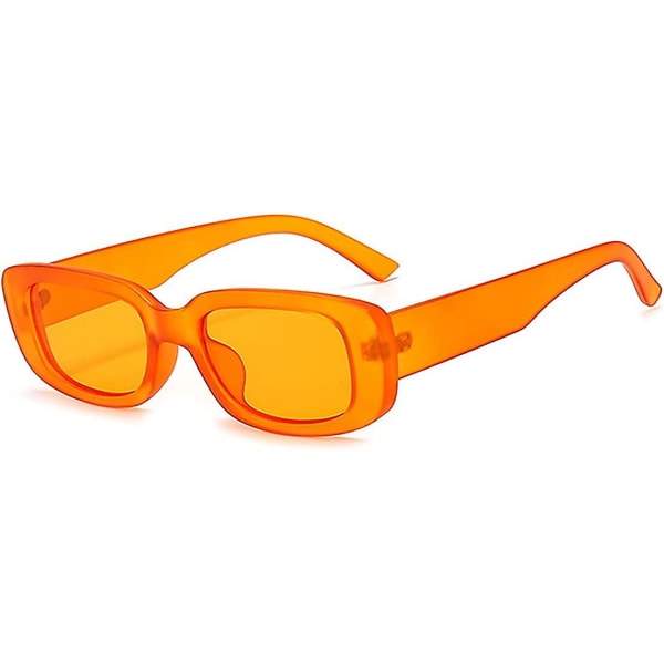 Rektangulära Solglasögon För Kvinnor Män Trendiga Retro Mode Solglasögon Uv 400 Skydd Square Fram orange