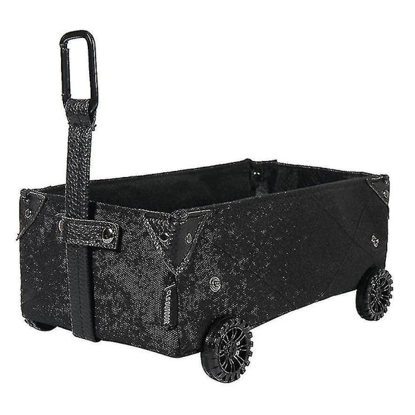 Hopfällbar hopfällbar strandvagn Folding Beach Utility Wagon Trädgårdsvagn Utomhusvagn med hjul för camping Trädgård Beach picknick black