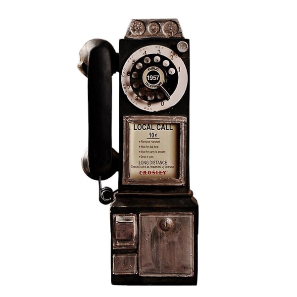 Vintage Rotera Classic Look Dial Telefontelefon Modell Retro Booth Hemdekoration Ornament Black