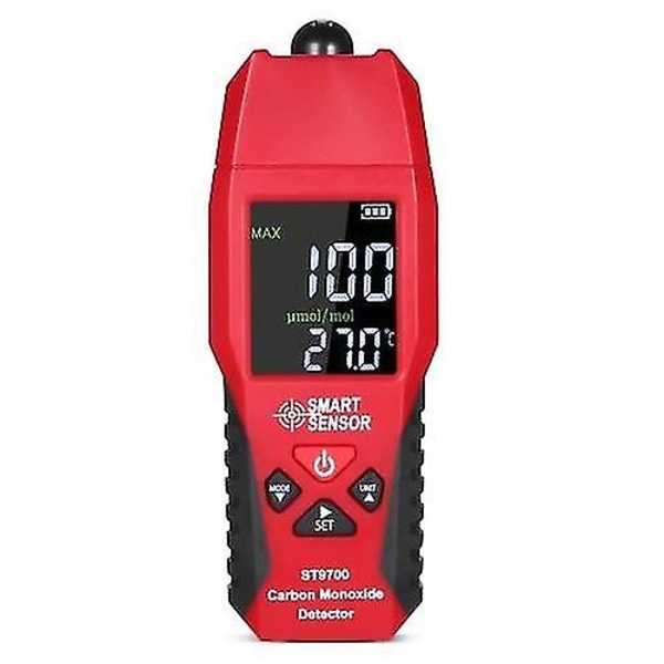 Smart Sensor St9700 Handhållen kolmonoxidmätare med hög precision Co Gas Tester Monitor Detektor röd