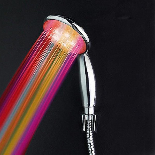Ledduschhuvud Högtrycksduschhuvud med 7 färger LED-lampor i regnlägen Spara 40 % vatten silver