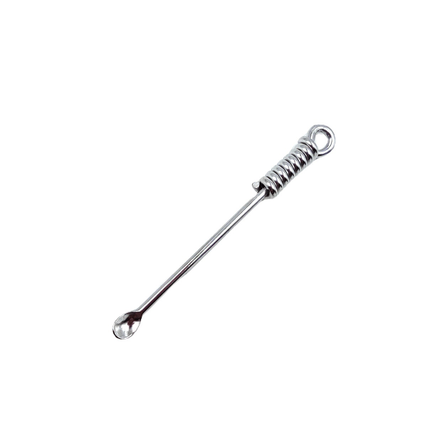 Tiny Spoon Mini Spoon Micro Powder Scoop Tiny Scooper Nyckelringhänge för glimmer Örtkryddor Glitter silver