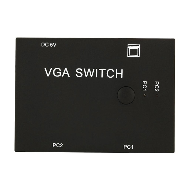 2 In 1 Out Vga Video Sharing Switch Switch Adapterväljare för Pc Laptop svart