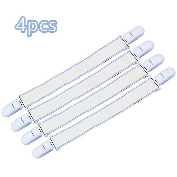 8st Lakan Cover Clips Anti-sladd elastiska bandhållare Fästelement vit