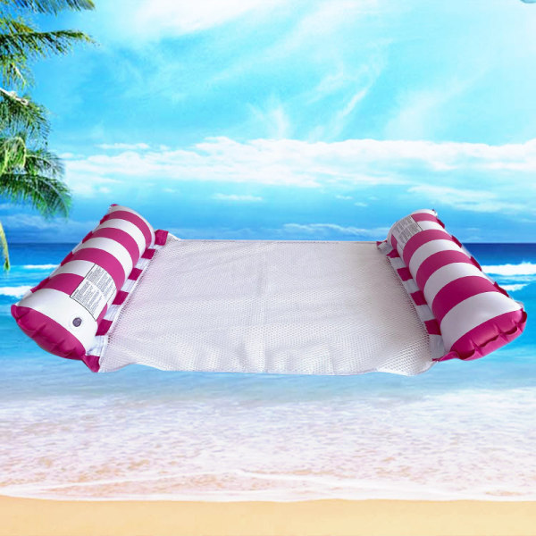 Uppblåsbar flytande vattenhängmatta Float Pool Lounge Säng Simstol Beach Rose