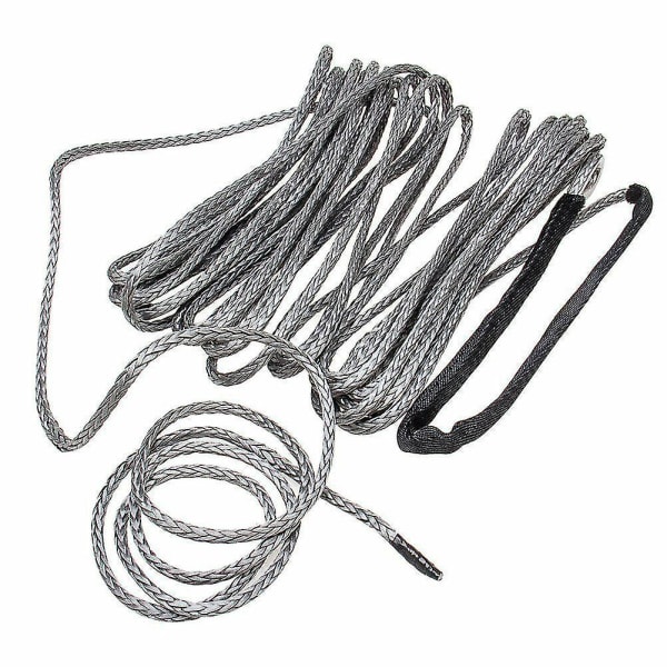 Vinschrep String Line Kabel med mantel Grå syntetisk bogserrep 15m 7700lbs Biltvätt underhåll Grey