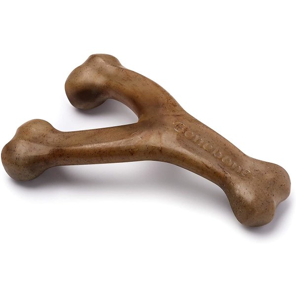 Slitstark Wishbone Dog Chew Toy För Aggressive Chewers Medium Real Bacon brun