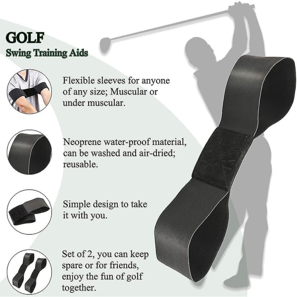 Golf Swing Trainer för armarna Korrekt distansträningshjälp svart
