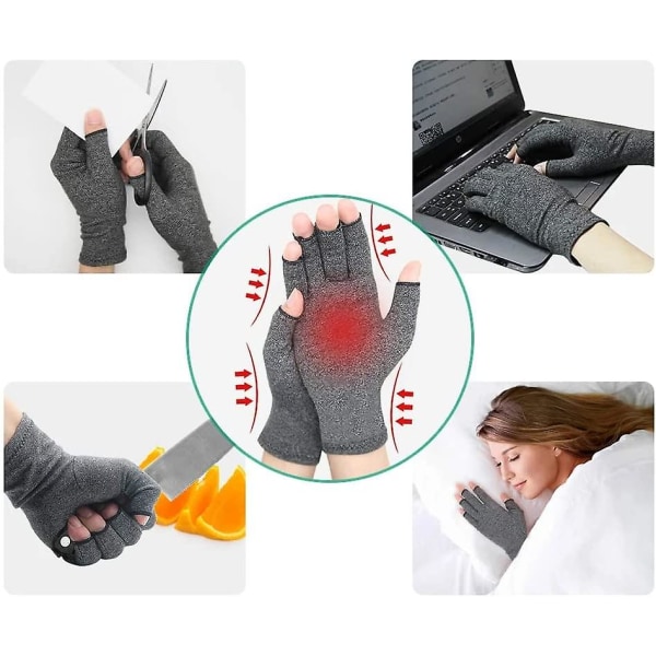 Kompressionsartrithandskar för smärtlindring Reumatoid artros och karpaltunnel fingerlösa handskar artrithandskar L
