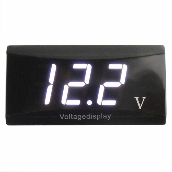 LED digital display voltmeter 12v spänningsdetektionsmätare motorcykelbelastning digital mätare spänningsspecifikation White