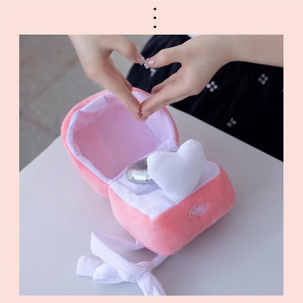 Ringlåda Plyschleksak Case Fylld Par Ring Överraskning Presentförpackning Föreslå minne bröllopspresent rosa