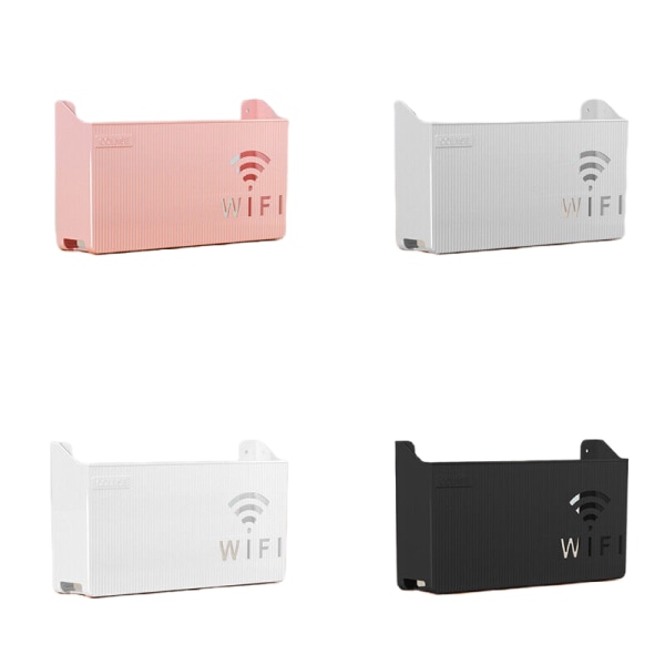 Wi-Fi Router Förvaringsbox Väggmonterad Hänghylla Fäste Kabel Organizer Box 2ST Pink