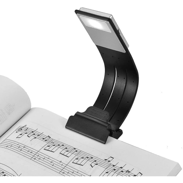 Clip-on boklampa USB uppladdningsbar led läslampa Ögon sänglampa Flexibel 4-nivås dimmer svart