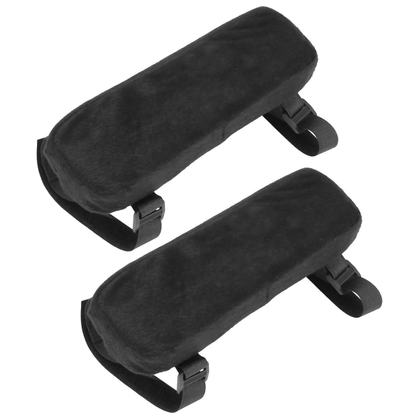 2st Stol Armstödsdyna Memory Foam Bekväm kontorsstol Cover för armbågar svart
