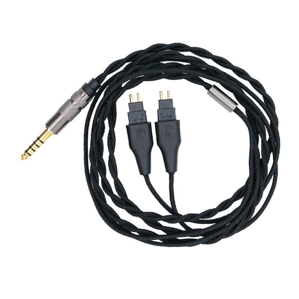 Hörlurar 4,4 mm balanserad kabel gör det själv-kabel för Hd580 Hd600 Hd650 Hd660s Hörlursuppgraderingskabel svart