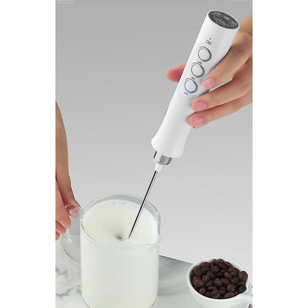 Mjölkskummare Handheld Foamer Kaffebryggare Blender|mjölkskummare vit