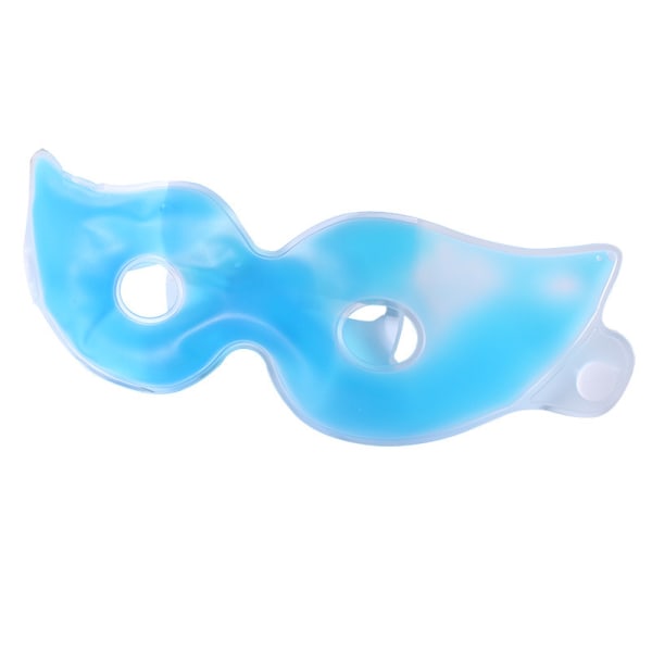 Avslappnande gelögonmask med hål - Cool och varm huvudvärk Spänningslindring - Lugnande för svullna ögon blå