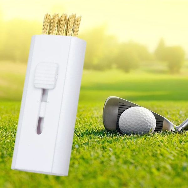 5 st Golfklubbborste Mini Skräpborttagning Koppartråd Putter Kilskor Rengöringsborste för utomhusbruk vit