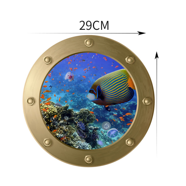 3D hyttventil Undervattens väggdekaler Badrum Sea Life Djur Dekal Vinylaffisch 2st 7