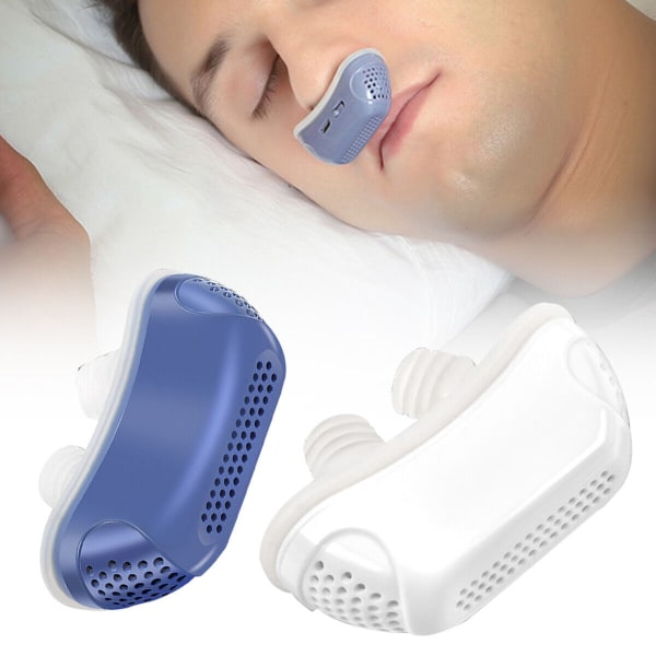 Snore Aid Stopper Elektrisk Micro CPAP Noise Anti Snoring Device Sleep Apnea Stop Blue