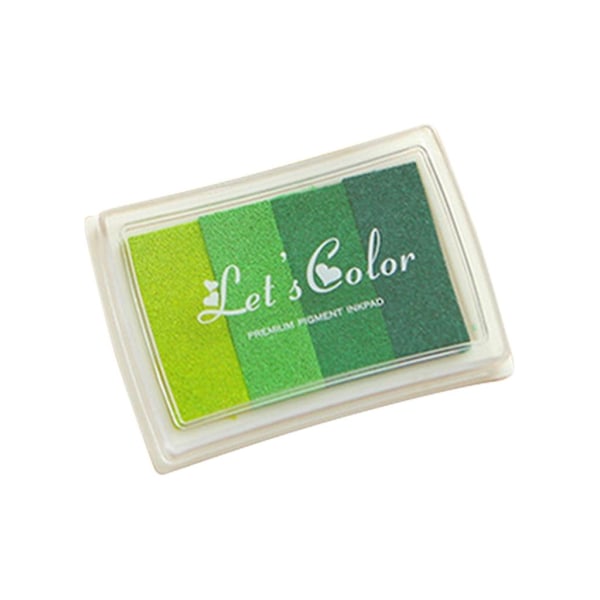 Multifunktionell Craft Ink Pad Flerfärgad bläckdyna Diy Finger Ink Stämpeldynor grön
