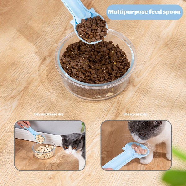 Cat Strip Squeezer Cat Snack Spoon Food Grade Flexibel kattbehandlad skopamatare för små medelstora Gold