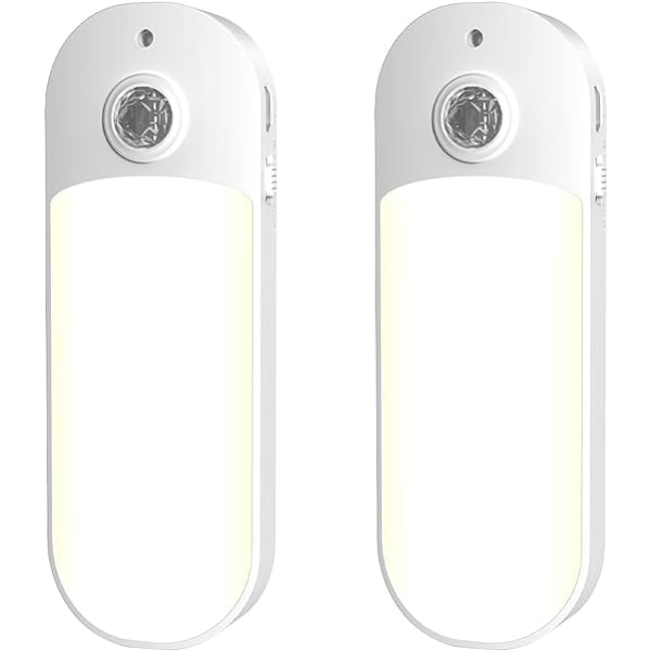 Rörelsesensorlampor LED-nattlampa inomhus Uppladdningsbart batteridrivet skåpljus med magnetremsor vit
