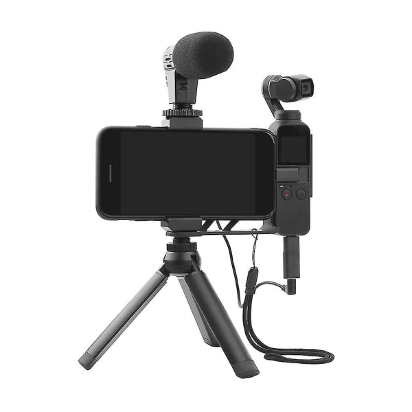 Stöd 3,5 mm extern mikrofonkamera Audio Adapter Converter för Dji Osmo Pocket svart
