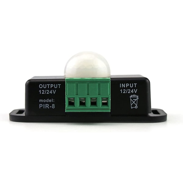 12v/24v Pir rörelsesensorbrytare för LED-ljusremsa Automatisk QQQ Body Infraröd ljusströmbrytare svart