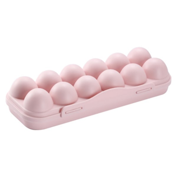 Ägglåda Behållare Återanvändbar Organizer Ägglåda med lock Äggförvaringslåda Ägghållare i plast rosa