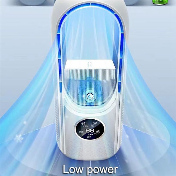 Luftkylare Led Display Luftkonditionering Befuktning Elektrisk fläkt 6 hastigheter Tyst timer Fläkt Humidi blå