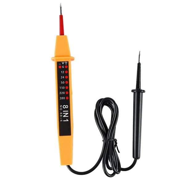 8 i 1 6-380v Spänningstestare Pen Polaritet Strömtestare Spänning Ac/DC Tool gul