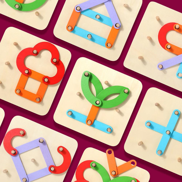 Pedagogiska trä geometriska sorteringsbräda block barn baby pedagogiska leksaker flerfärgad