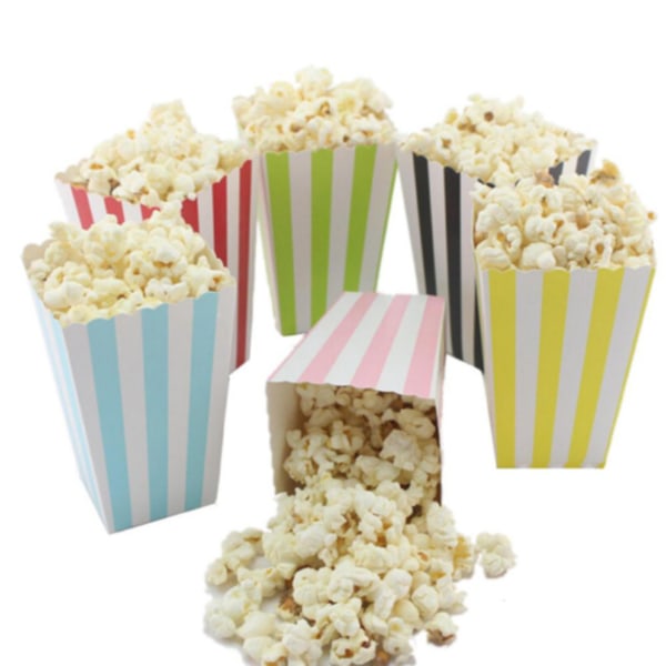 12st Mini Popcorn Papper Bröllop Födelsedagsfest Tillbehör Snack Cookie Boxes Pink