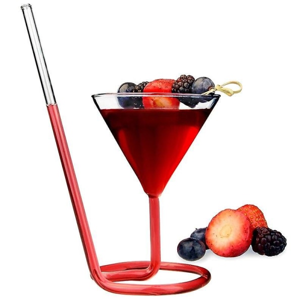 Creative Screw Spiral Straw Molecule Cocktail Glas Bar Party Bägare Martini Berlocker|cocktailglas transparent
