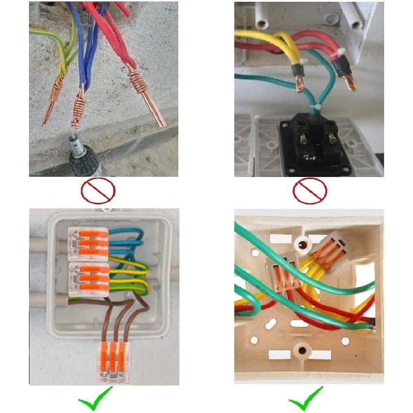 3 typer 2-tråds snabbkopplingsplint 50 delar elektriska kontakter 3 och 5 ingångar orange