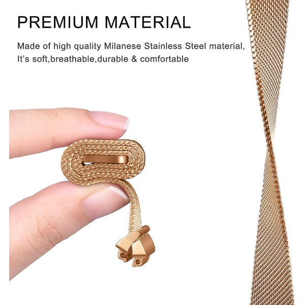 Andas rostfritt stål loop Mesh magnetiskt justerbart armband för kvinnor män guld