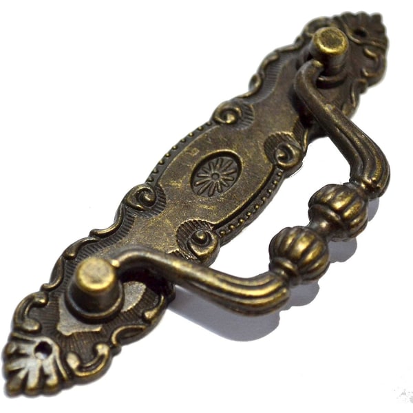 4 st brons ringlåda drar vintage dekorativa handtag antika blomknoppar med skruvar för möbelskåp skåp byrå Case (dis guld