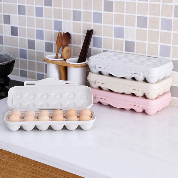 Ägglåda Behållare Återanvändbar Organizer Ägglåda med lock Äggförvaringslåda Ägghållare i plast rosa