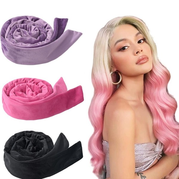 Heatless Curling Rod Pannband Bowknot Lazy Hair Rollers Sleeping Curl Bar Wave Red