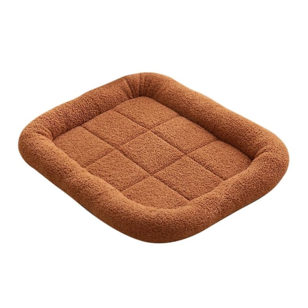 Stor Hund Bolster Bed Mat Tvättbar Crate Madrass Halkfri Pet Kudde Hund Bed Pet Madrass Coffee L 66-50cm