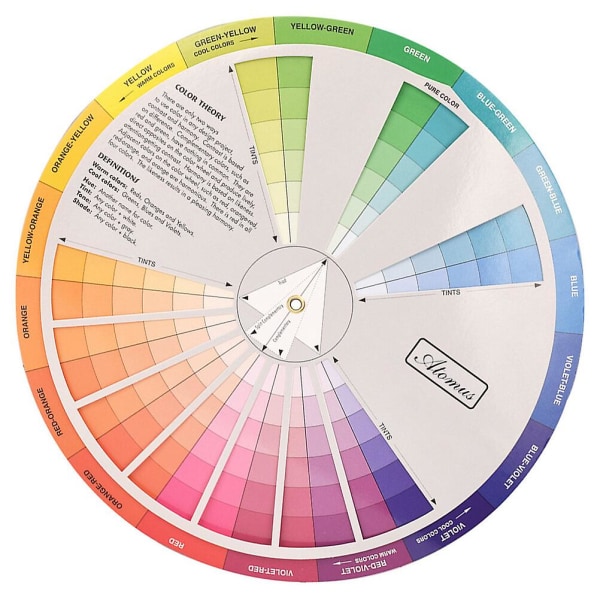 Kreativa färghjul Färginlärning Rotationshjul Färgtavla Blandade färgguideverktyg för kvinna flerfärgad
