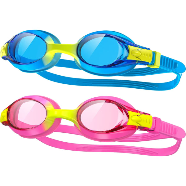 Simglasögon för barn Simglasögon Barn för pojkar Flickor med vattentät, klar lins mot dimma Pink