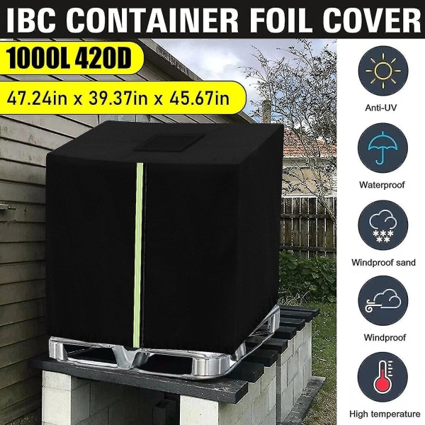 Ibc Cover Vattentank Ibc Container Presenning 420d Ibc Uv Protection / Rainwater Protective Hood Co svart