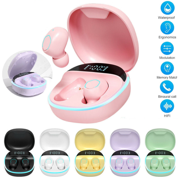 Bluetooth Hörlurar Trådlösa Hörlurar Mini In Ear Pods För iPhone Samsung Pink