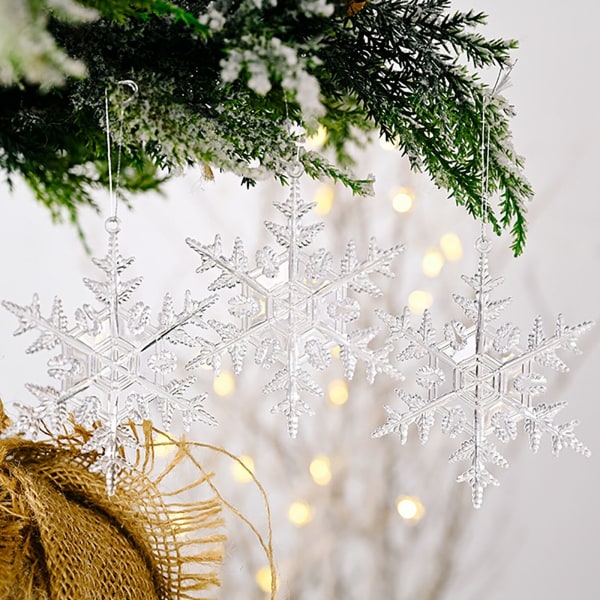 12st Snowflake Ornaments Juldekorationer Trädhängande Party Heminredning vit