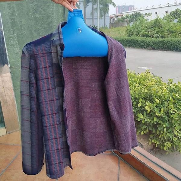 Uppblåsbara hängare för kläder - 5 st Pvc uppblåsbar hopfällbar klädställning Anti-halk bärbar klädhängare blå